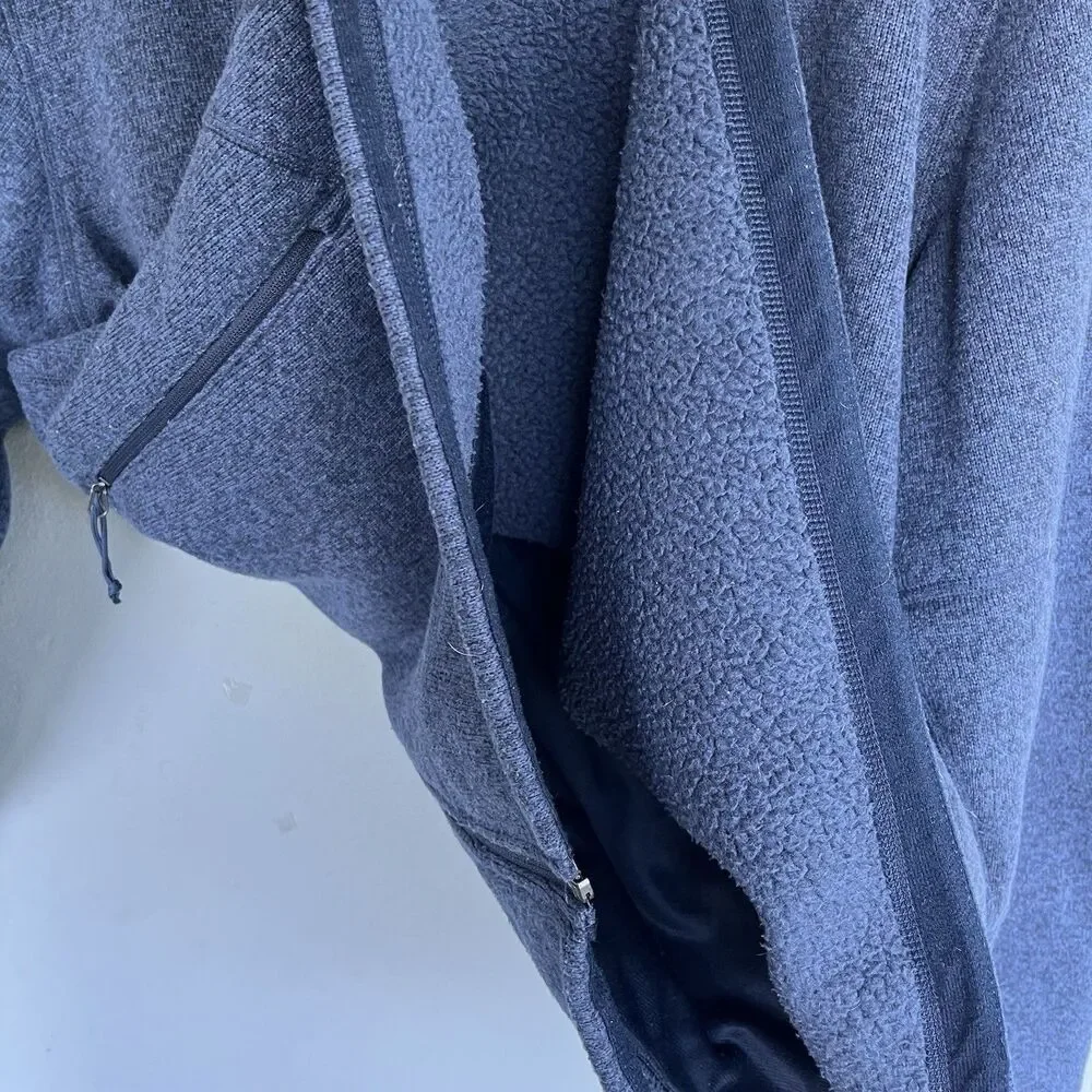 The North Face Fleece Jacket Mens XL Blue Full Zip High Pile Outdoor Hiking Soft